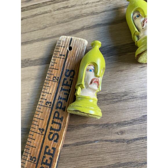 Vintage Midcentury Medieval Duncan Ceramic Hand Painted Chess Pieces Eight Pawns - Picture 3 of 3